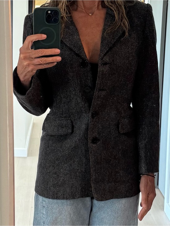 Sandro Jackets & Blazers - Sandro Tweed Jacket with Faux Leather Collar